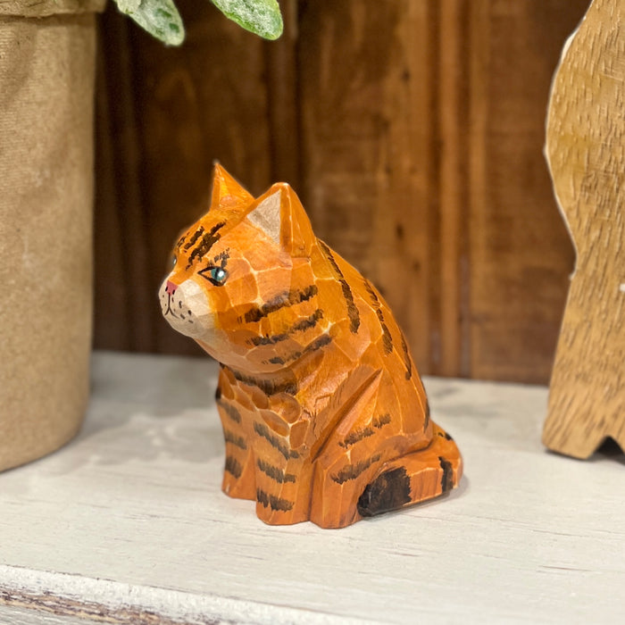 Hand Painted Wood Cat