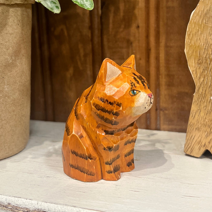 Hand Painted Wood Cat