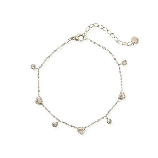 Heart Water Resistant Anklet in Silver - Madison's Niche