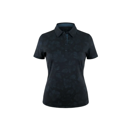 "Heavenly Sent" Night Sky - OGA Women's Polo - Black / Midnight Blue