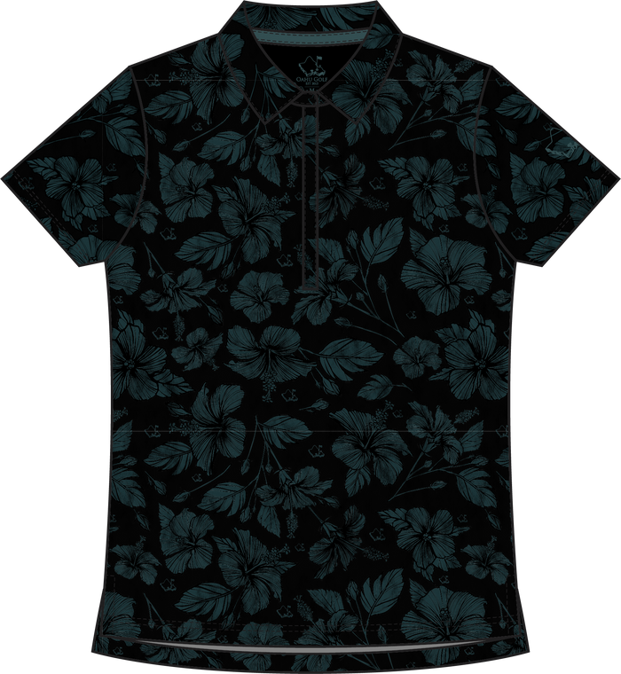 "Heavenly Sent" Night Sky - OGA Women's Polo - Black / Midnight Blue