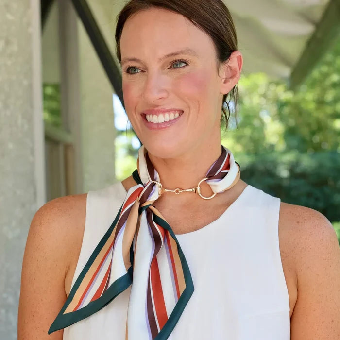 Henley Horsebit Buckle Scarf Necklace Multi
