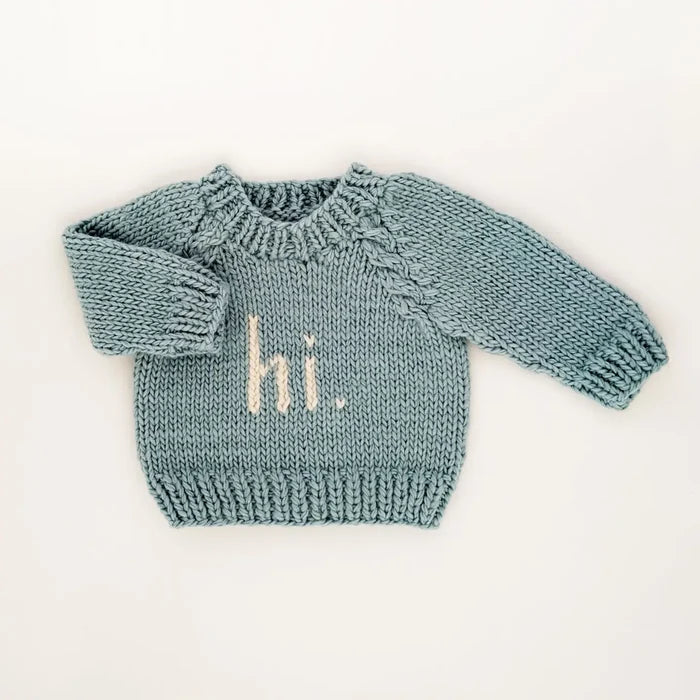 Hi Crew Neck Sweater in Surf - Madison's Niche