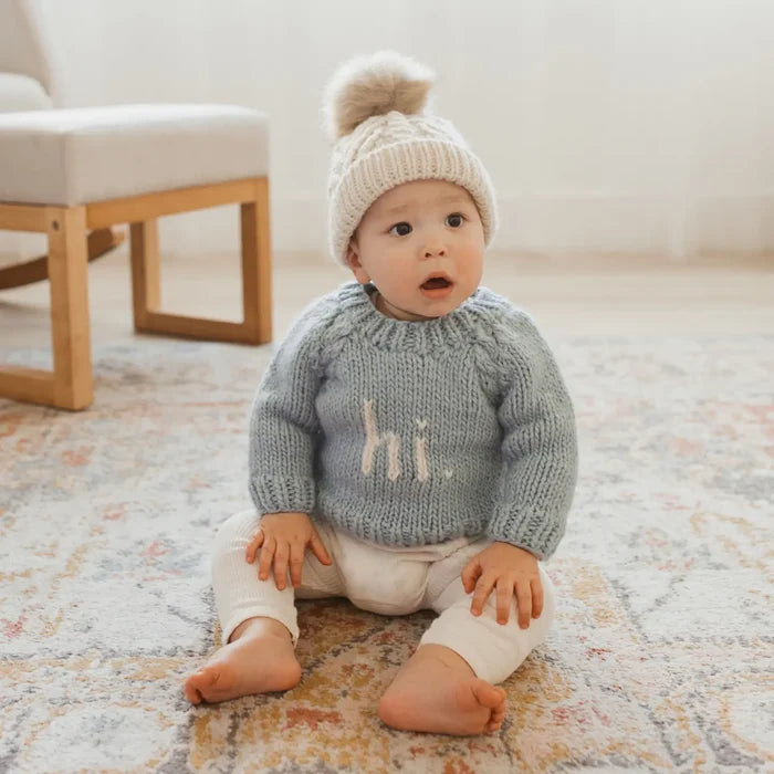 Hi Crew Neck Sweater in Surf - Madison's Niche