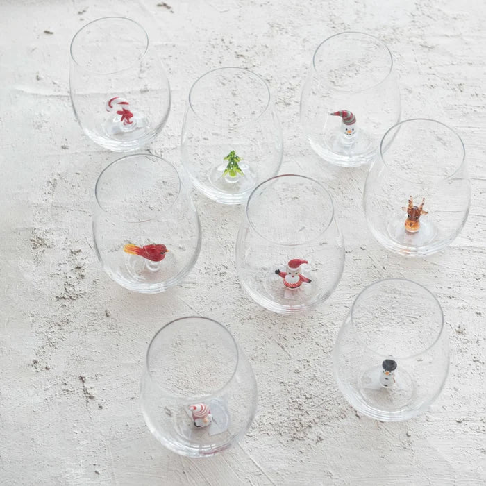 Holiday Figure Stemless Wine - Madison's Niche