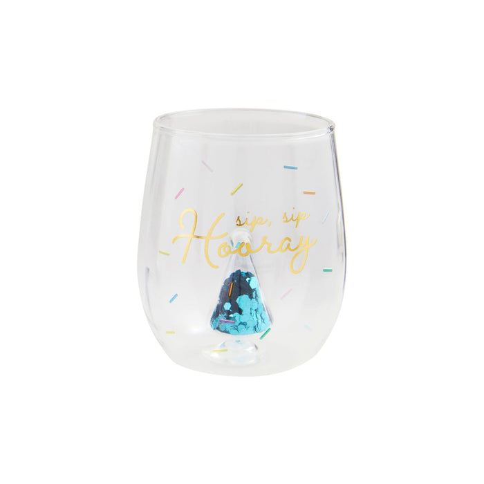 Hooray Glitter Wine Glass - Madison's Niche