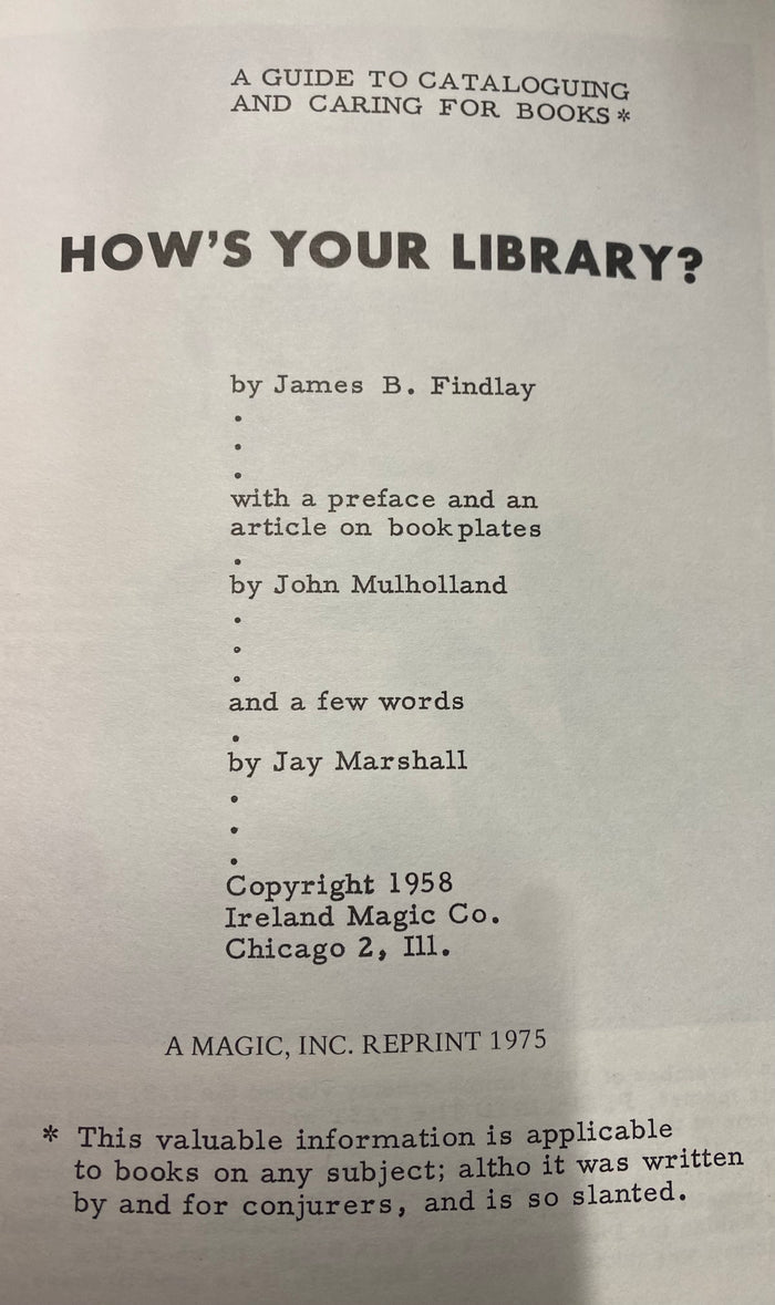 How's Your Library? by James Findlay - Book
