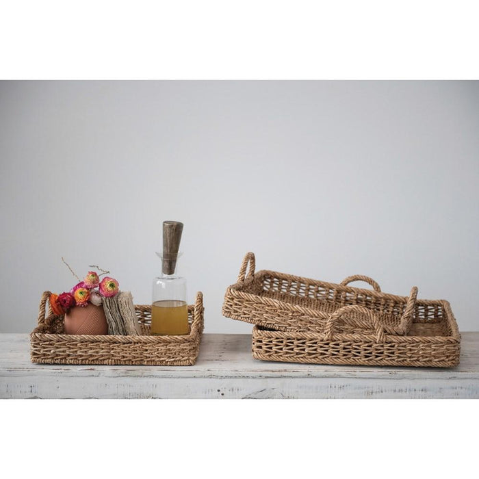 Hyacinth/Rattan Tray - Madison's Niche