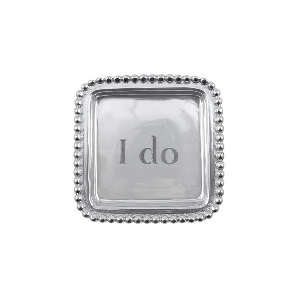 "I Do" Beaded Square Tray - Madison's Niche