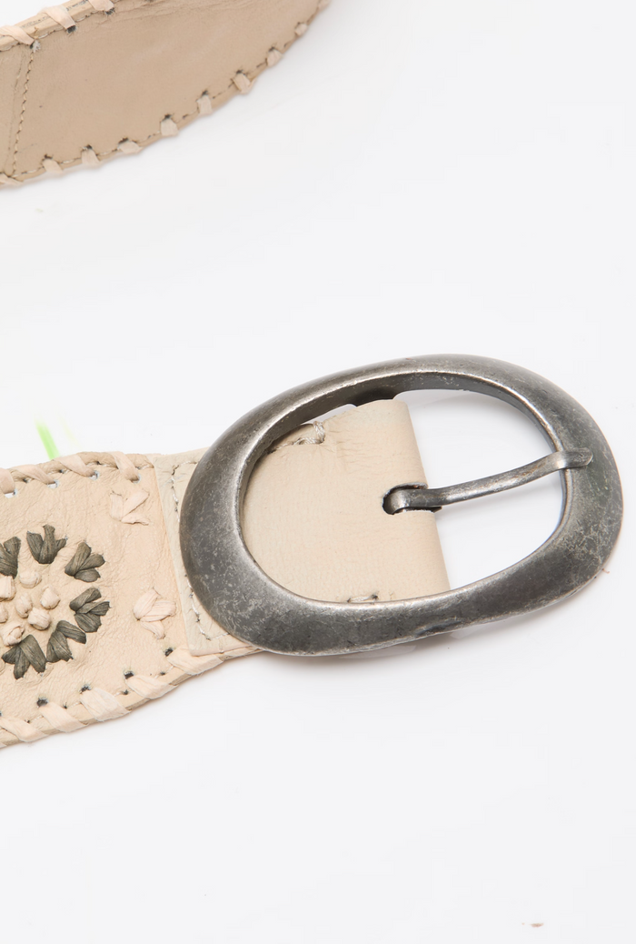 Indigo Dreaming Raffia Belt - Natural