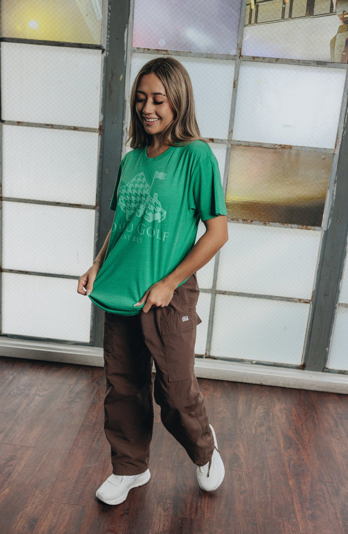 "Island Houndstooth" - OGA Unisex Graphic Tee - Kelly Green Heather