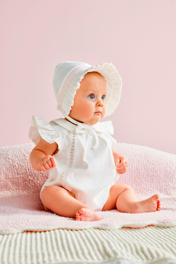Ivory Smocked Bonnet - Madison's Niche