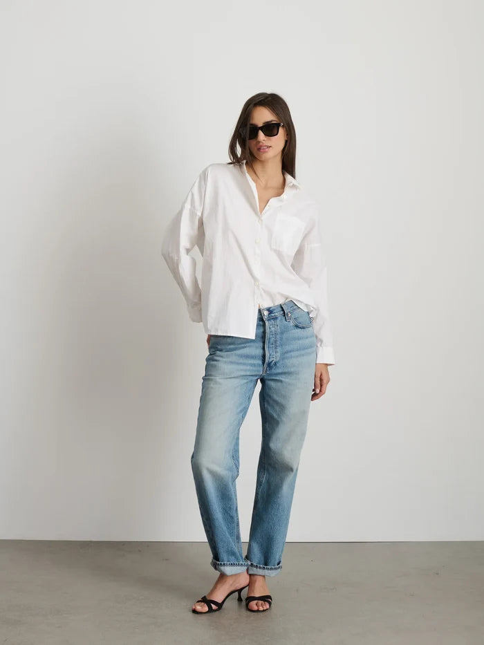 Jo Shirt in Cotton Poplin - White