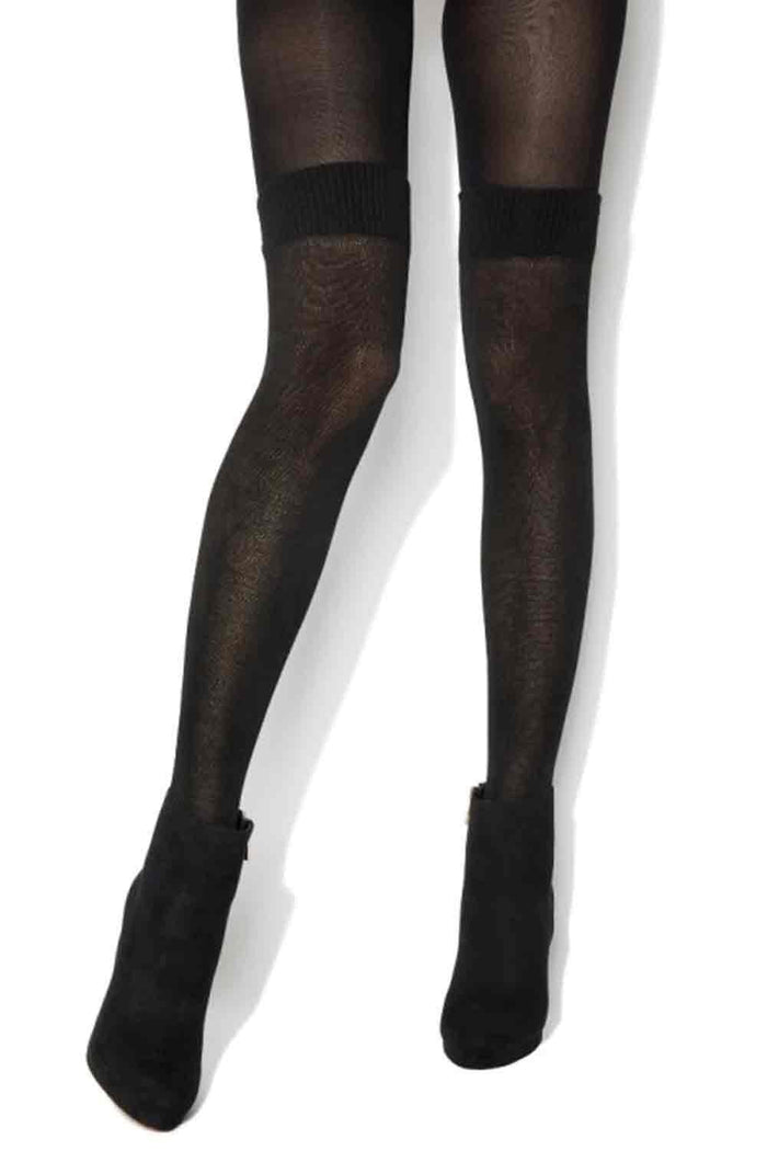 Black boot sock tights on a white background