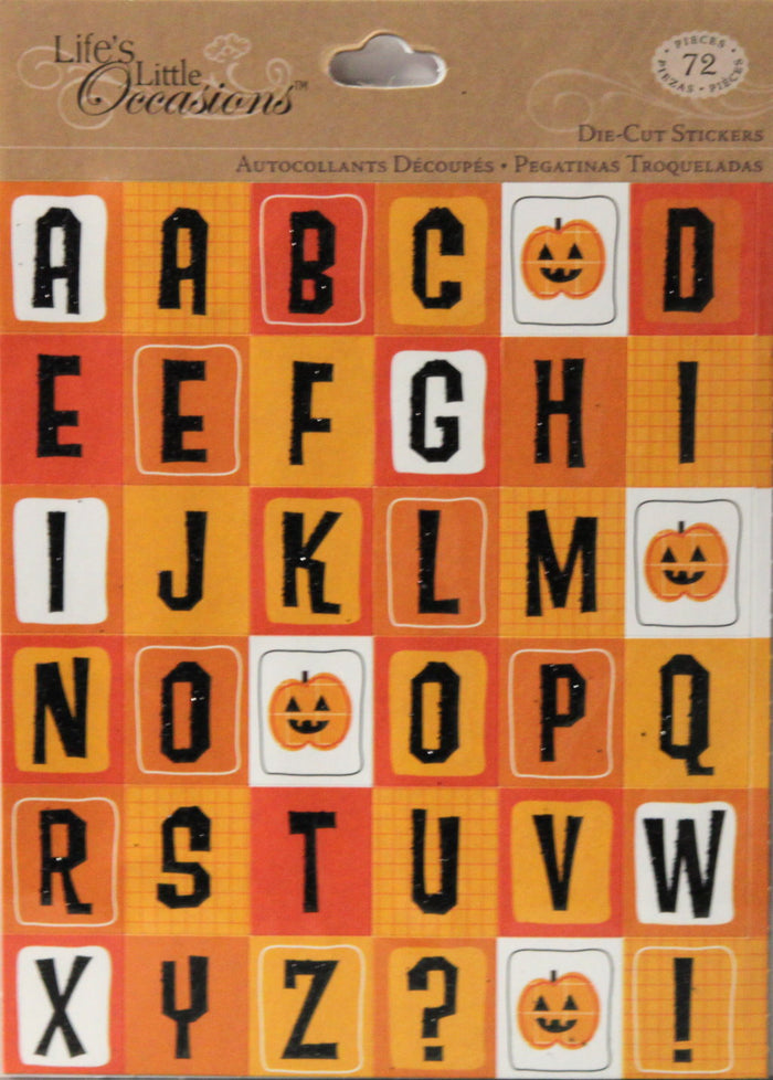 K & Company Life's Little Occasions Halloween Alphabet Die-cut Stickers - SCRAPBOOKFARE