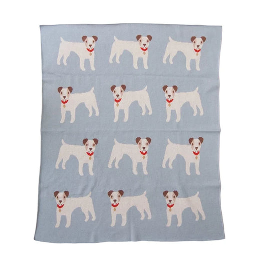Knit Baby Blanket with Dogs - Madison's Niche