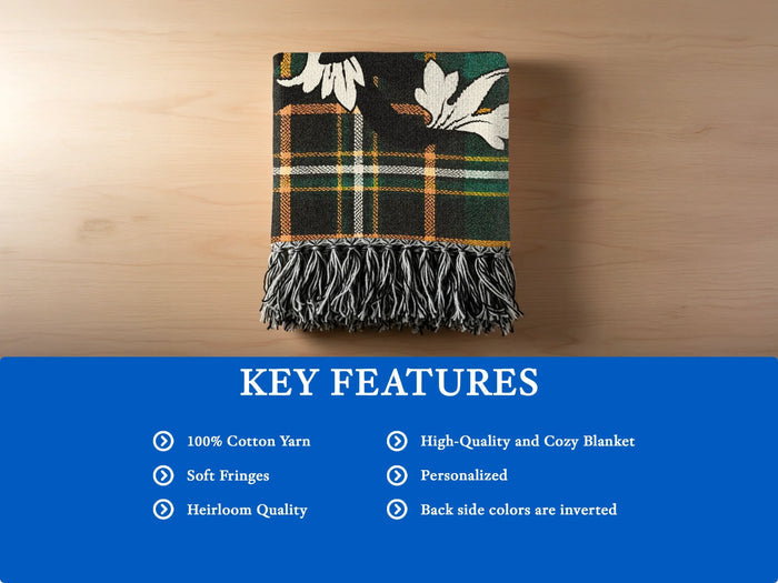 Key features of the Langley 100% cotton woven blanket.