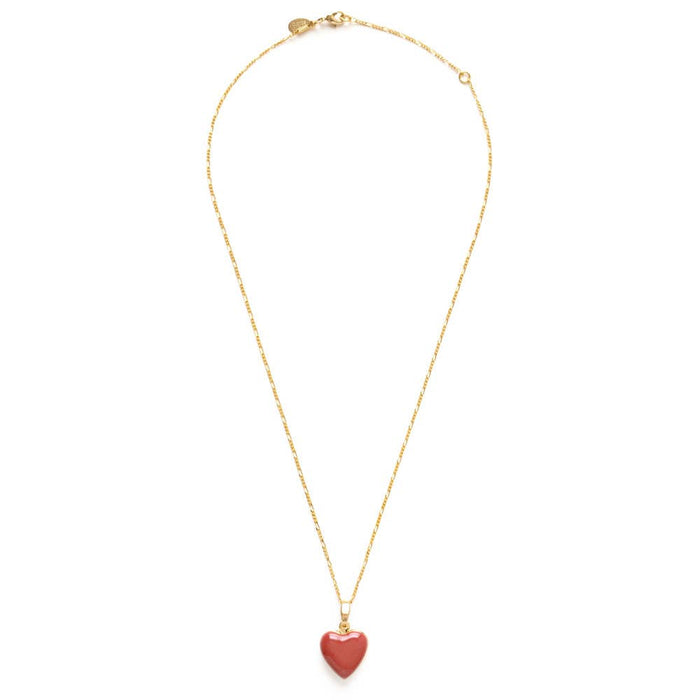 Large Enamel Heart Locket: Beige