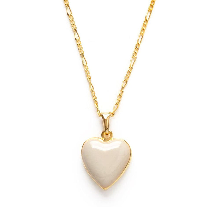 Large Enamel Heart Locket: Rose