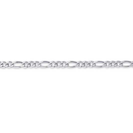 Large Figaro Chain, Sterling Silver By the Bracelet