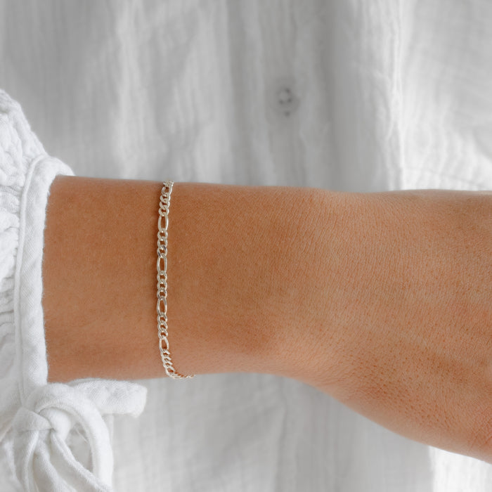 Large Figaro Chain, Sterling Silver By the Inch