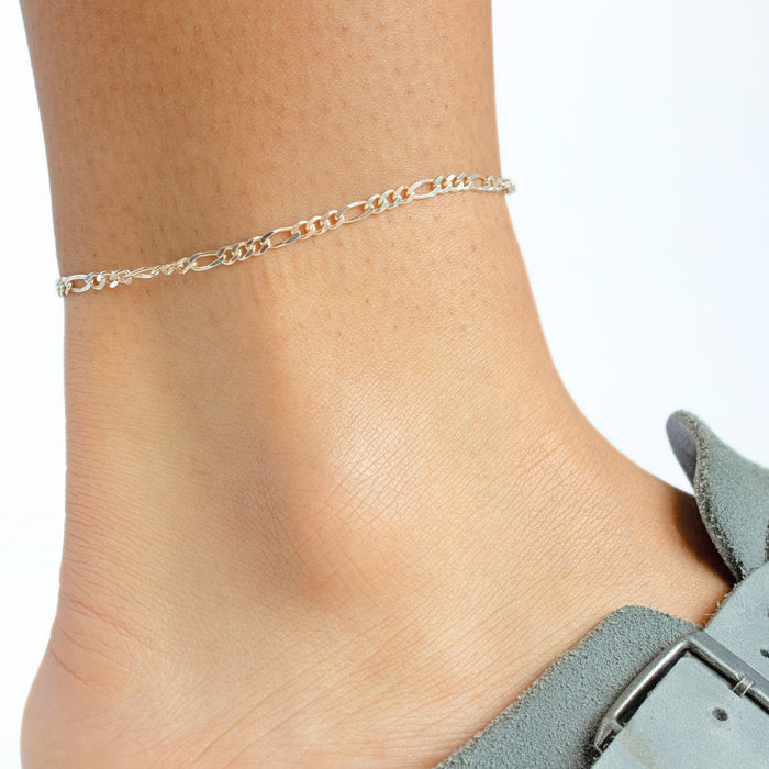 Large Figaro Chain, Sterling Silver By the Inch