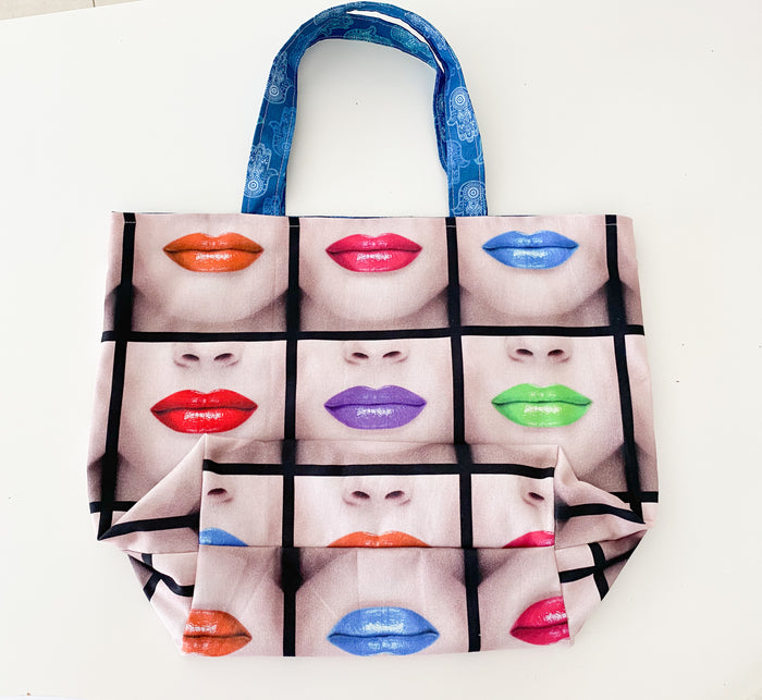 Large Reversible retro tote bag