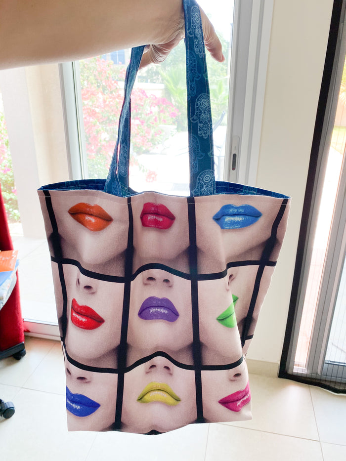 Large Reversible retro tote bag