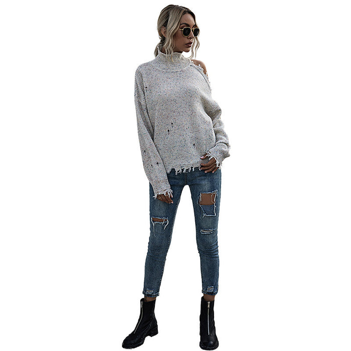Leisure Half High Neck Long Sleeve Pullover Shirt