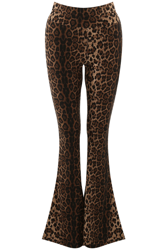 Flared leggings with leopard design by Allana on a white background