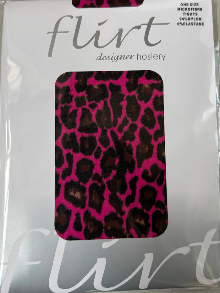 Packaged product with pink and black leopard print design on a white background