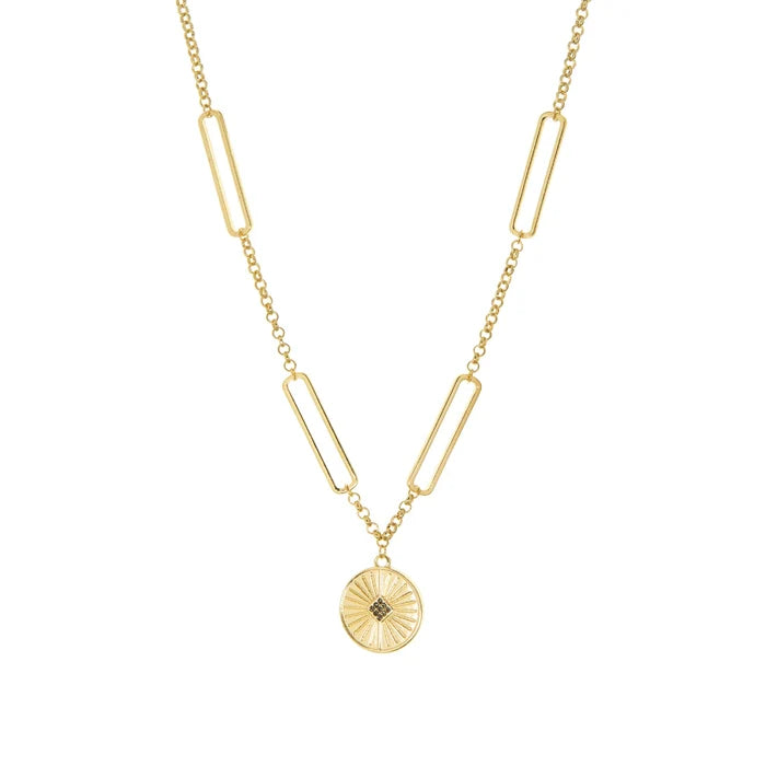 Link Necklace with Disc Pendant - Madison's Niche