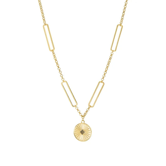 Link Necklace with Disc Pendant - Madison's Niche