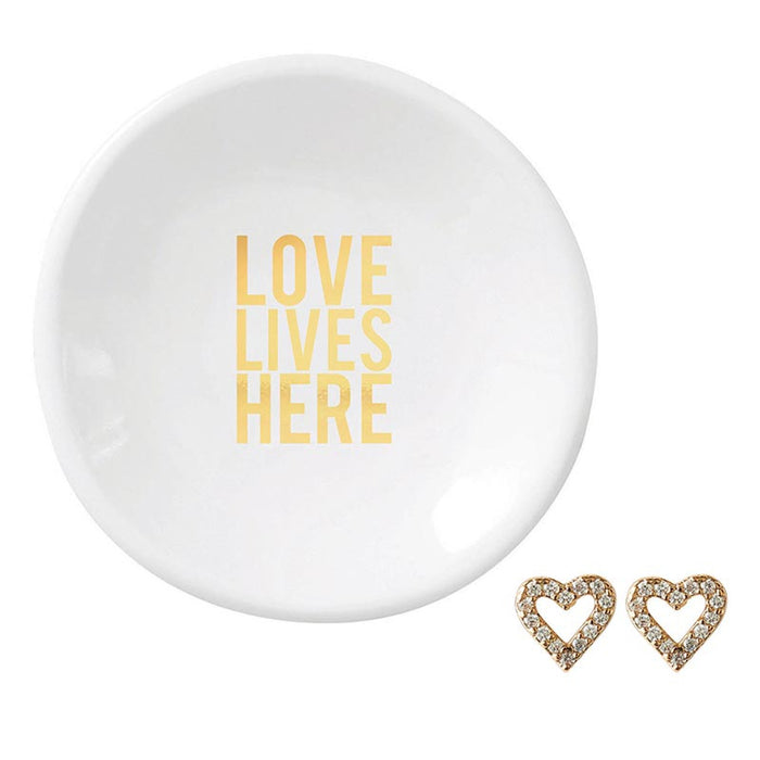 "Love Lives Here" Earrings & Tray Set - Madison's Niche