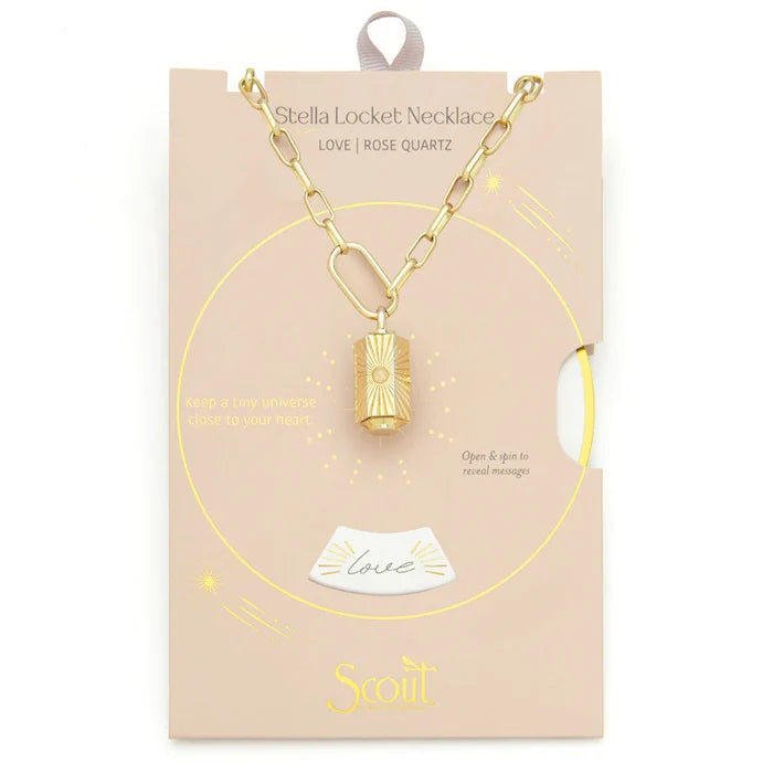 Love Stella Necklace in Rose Quartz Gold - Madison's Niche
