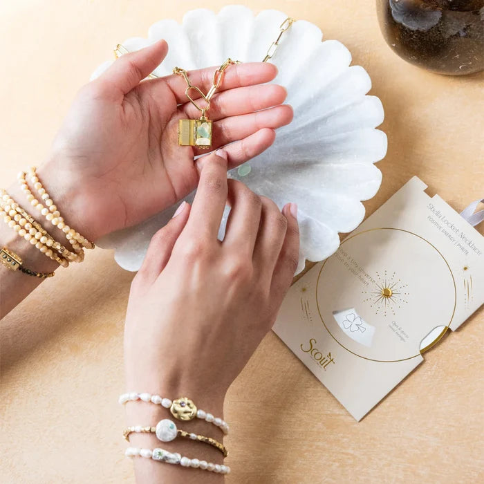 Love Stella Necklace in Rose Quartz Gold - Madison's Niche