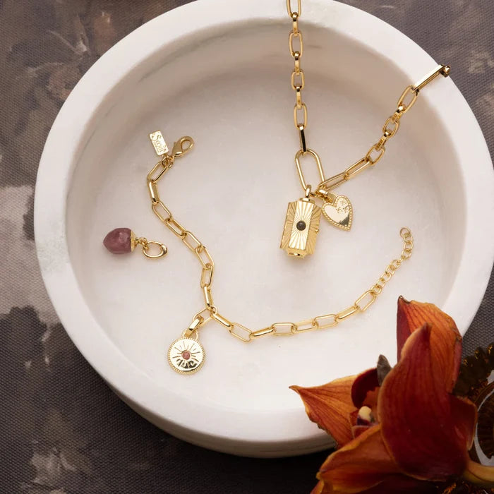 Love Stella Necklace in Rose Quartz Gold - Madison's Niche