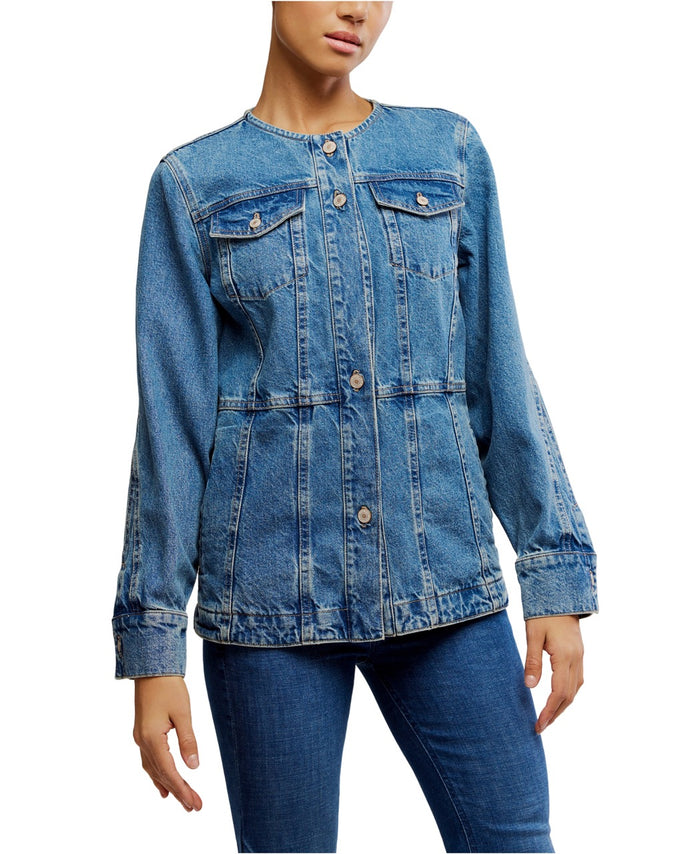 Lula Denim Jacket in River Blue - Madison's Niche