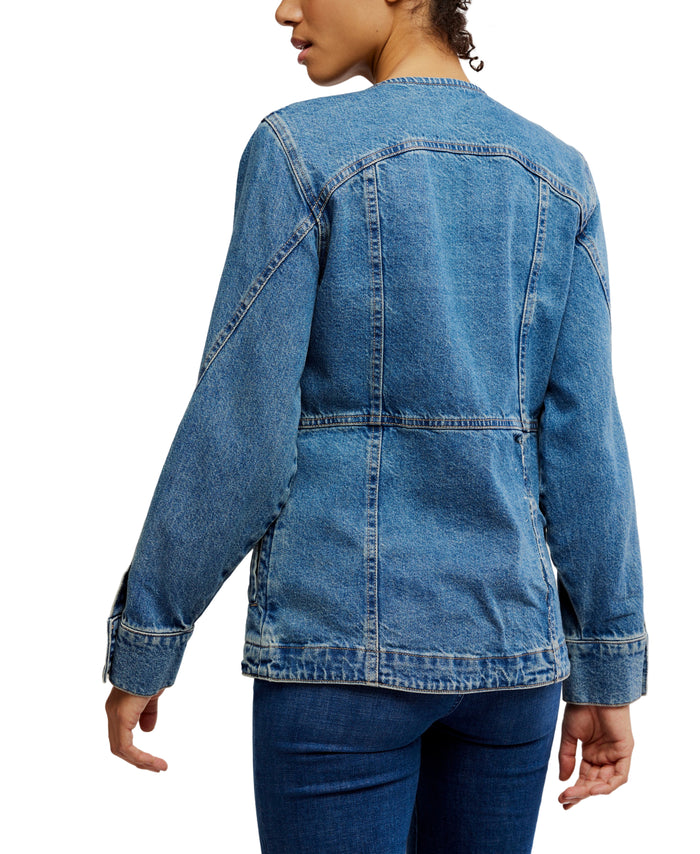 Lula Denim Jacket in River Blue - Madison's Niche