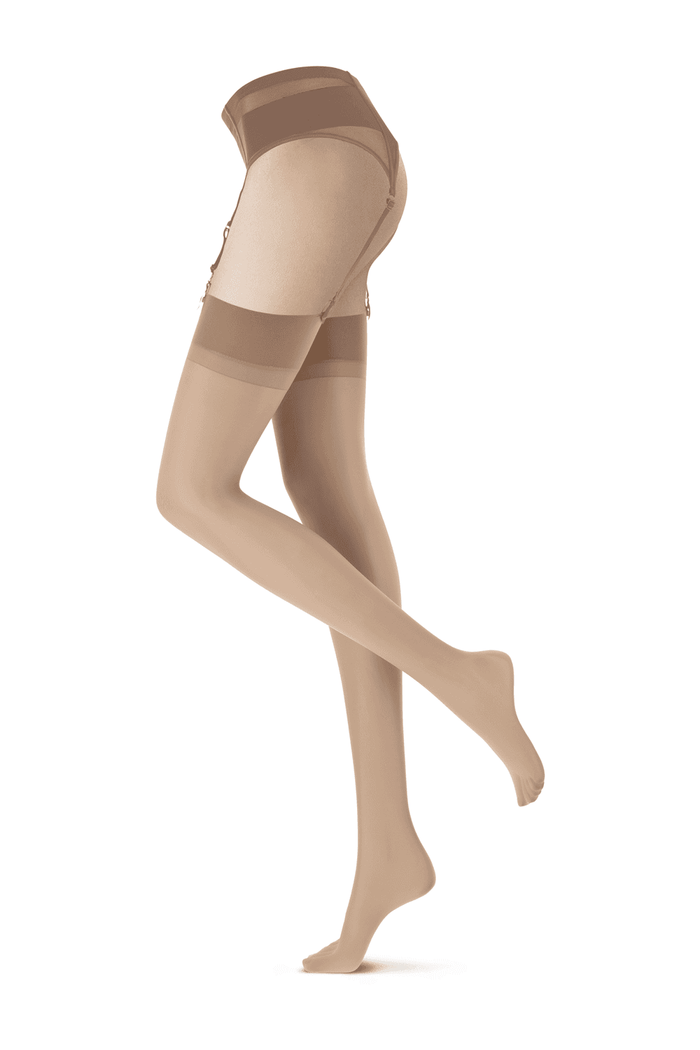 Sun coloured stockings on a white background