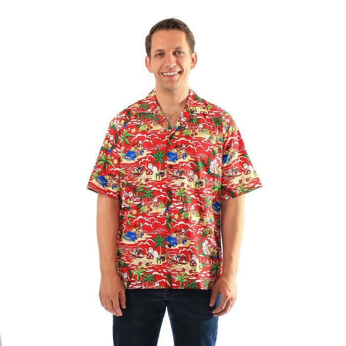Made in Hawaii Made in Hawaii Men's Aloha Shirt in Santa Red