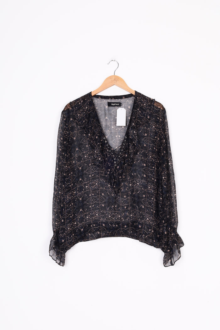 Magali Pascal Womens Blue Blouse Size L