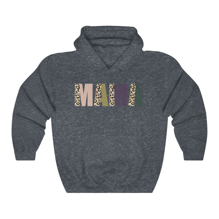 Mama Split Leopard Lettered Hoodie Hoodie