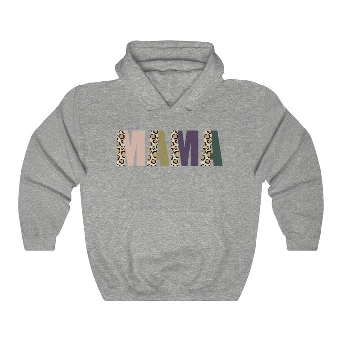 Mama Split Leopard Lettered Hoodie Hoodie