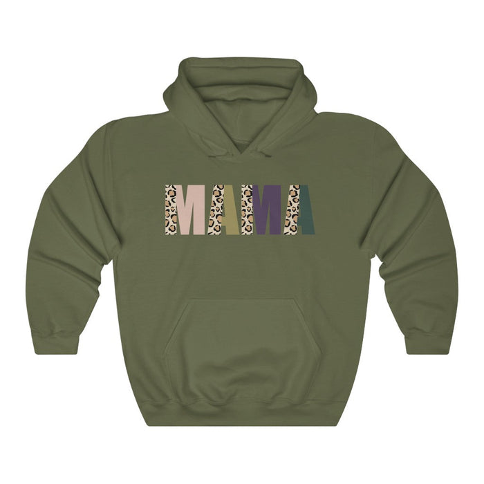 Mama Split Leopard Lettered Hoodie Hoodie