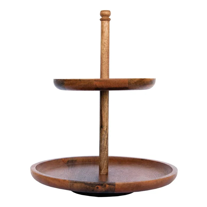 Mango Wood 2-Tier Tray - Madison's Niche