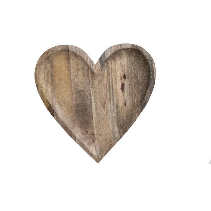 Mango Wood Heart Tray - Madison's Niche