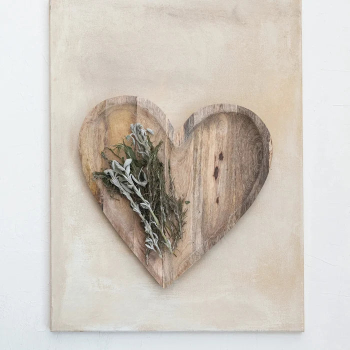 Mango Wood Heart Tray - Madison's Niche