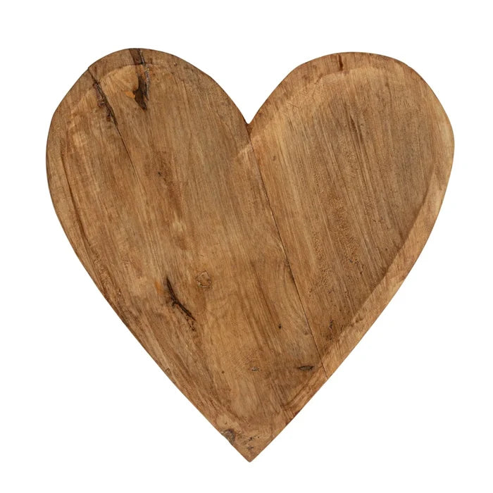 Mango Wood Heart Tray - Madison's Niche