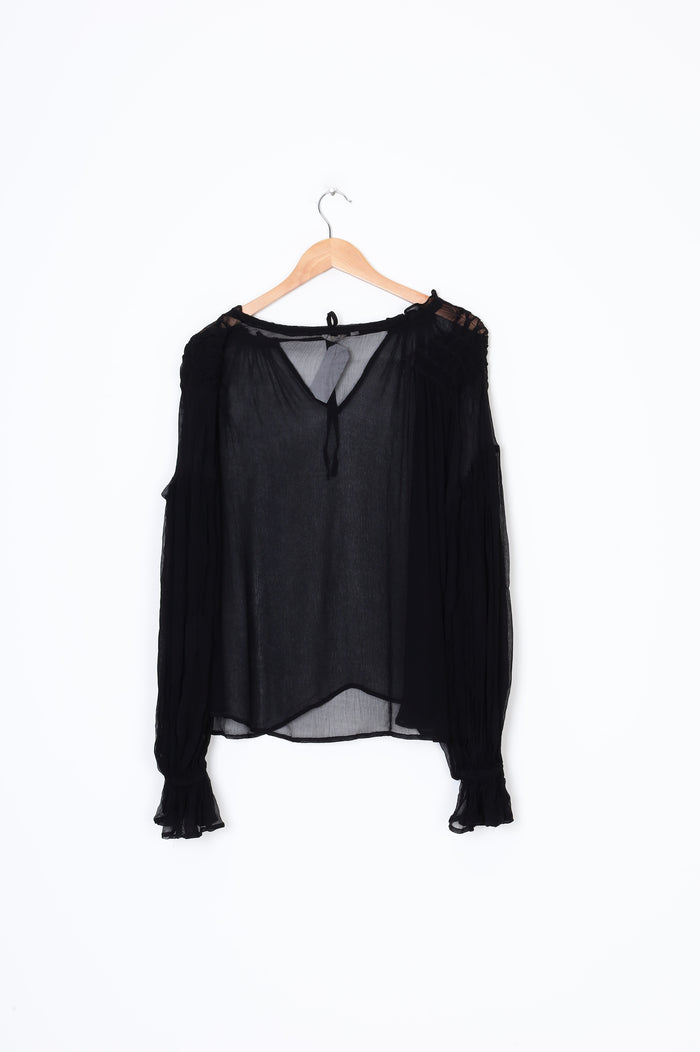 Max Womens Black Blouse Size 12